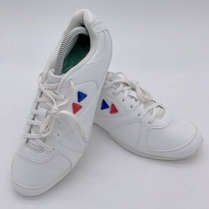 KAEPA Cheerful Cheer Shoes With Blue Red Color Snaps White Size 9.5 EUC